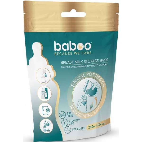 Фото - Пакет для хранения грудного молока Baboo 25 шт. (2-005)