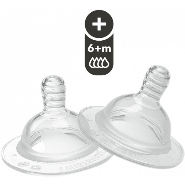 Фото - Средний поток соска детская силиконовая Twistshake Plus 2 шт. 6+ мес (78022)