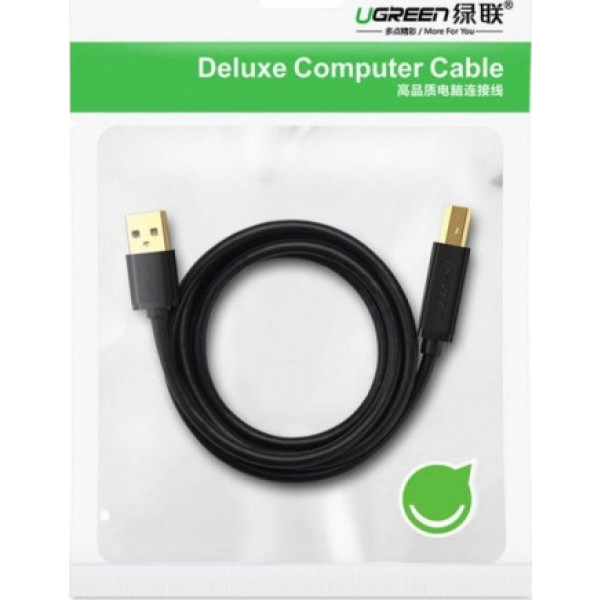 Фото - Кабель USB type A - USB type A UGREEN US135 USB-A 2.0 - USB-B 2.0 Cable, 3 m Black (10351)