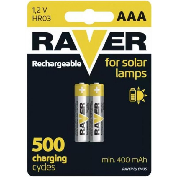 Фото - Аккумулятор тип AAA RAVER by EMOS B7414 (AAA) HR03, NiMH, 400mAh, блистер 2шт.