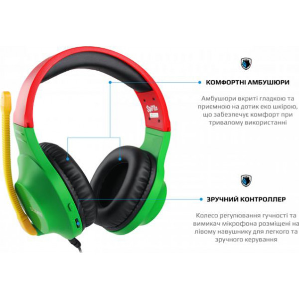 Фото - Наушники полноразмерные проводные Sades SA-721 Spirits Rasta (sa721rsj)