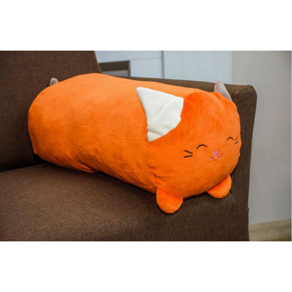 Фото - Подушка декоративная Прованс обнимашка оранжевая Кошка 50х25 см (027966)