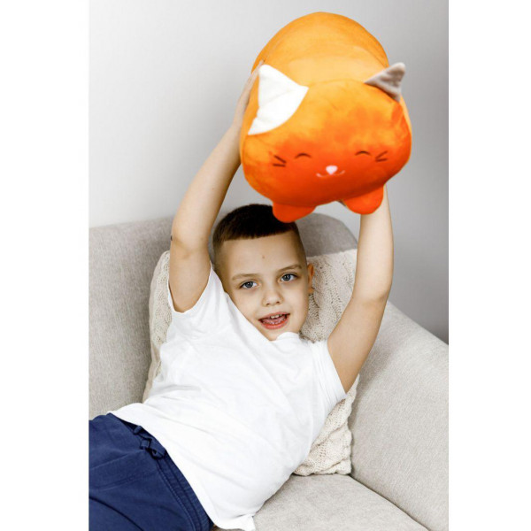 Фото - Подушка декоративная Прованс обнимашка оранжевая Кошка 50х25 см (027966)