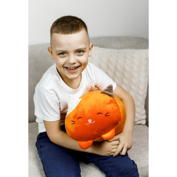 Фото - Подушка декоративная Прованс обнимашка оранжевая Кошка 50х25 см (027966)