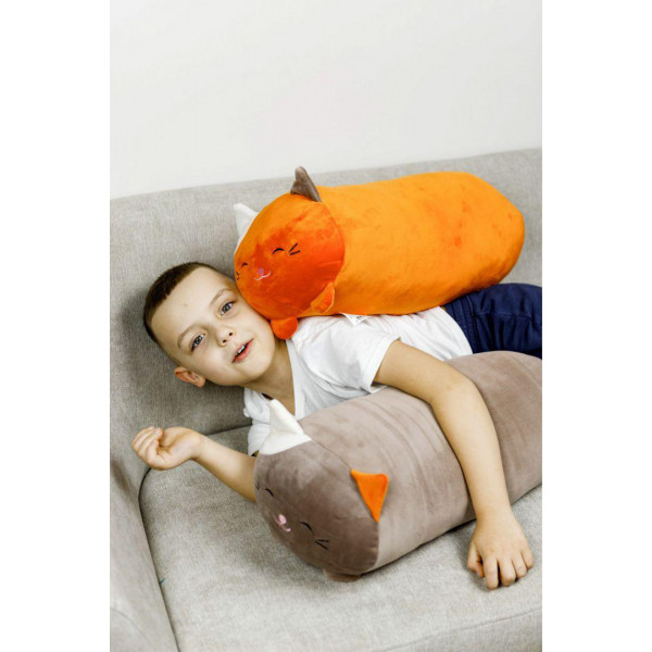 Фото - Подушка декоративная Прованс обнимашка оранжевая Кошка 50х25 см (027966)