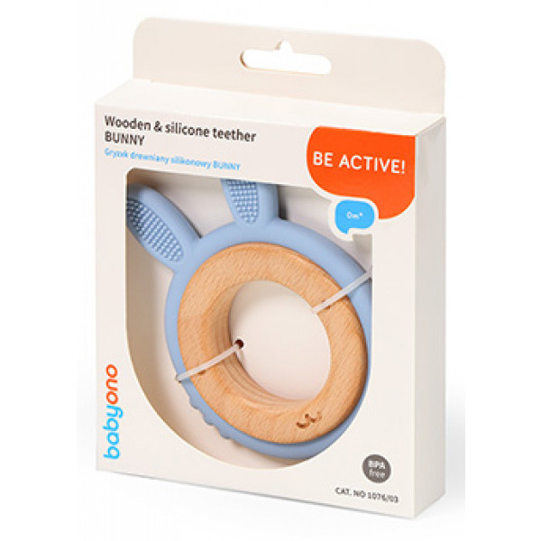 Фото - Прорезыватель BabyOno Зайчик Голубой (1076/03)