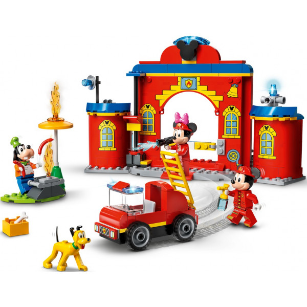 Фото - Конструктор LEGO Mickey and Friends Пожарная часть и машина Микки и его друзей (10776)