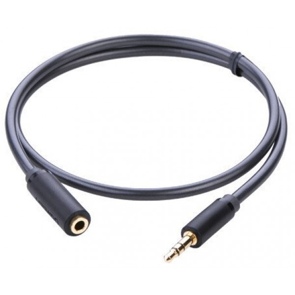 Фото - Кабель 3.5 мм - 3.5 мм UGREEN AV124 3.5mm M to 3.5mm F Cable 1 m Gray (10782)