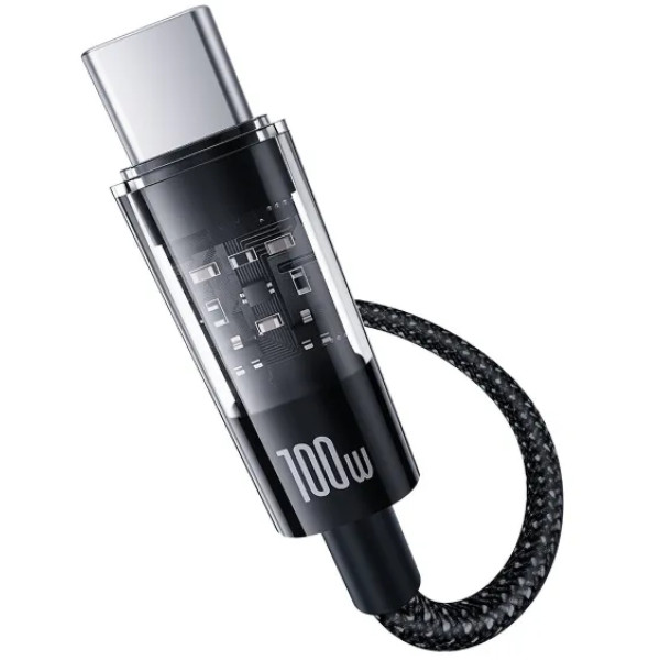 Фото - Кабель синхронизации данных Baseus Gem Series Fast Charging Data Cable Type-C to Type-C 100W 5A 2m Black (P10373000111-01)