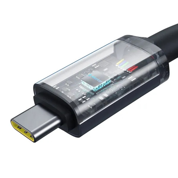 Фото - Кабель синхронизации данных Baseus Crystal Shine USB3,2 Full Featured Fast USB-C to USB-C 100W 1,5m 20Gb Cluster Black (P10318204111-00)