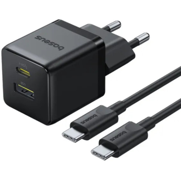 Фото - Сетевое зарядное устройство Baseus Palm Fast Charger Type-C+USB 30W (P1011160A113-01)