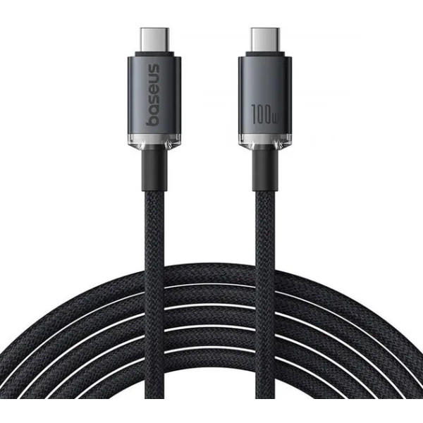 Фото - Кабель синхронизации данных Baseus Crystal Shine USB3,2 Full Featured Fast USB-C to USB-C 100W 1,5m 20Gb Cluster Black (P10318204111-00)