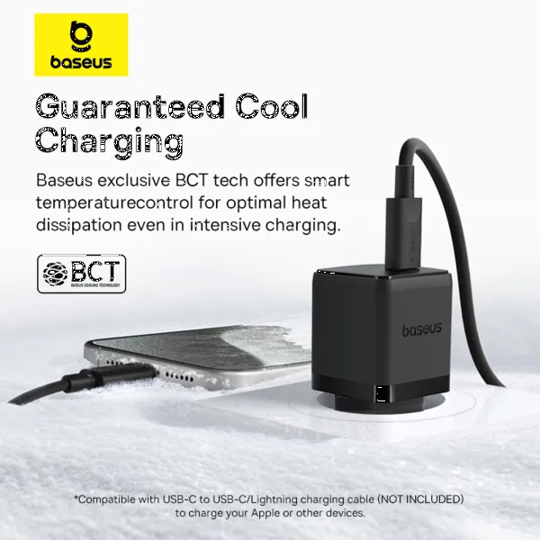 Фото - Сетевое зарядное устройство Baseus Palm Fast Charger 1C 20W EU Cluster Black (P10111602113-01)