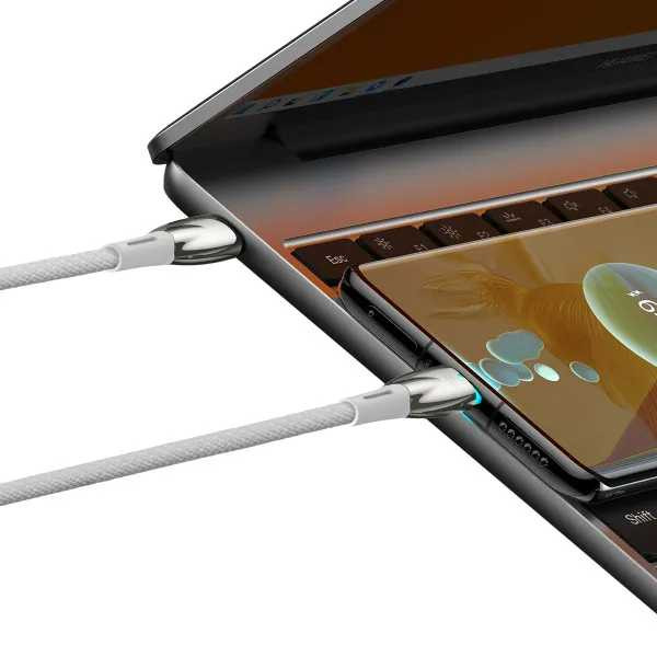 Фото - Кабель синхронизации данных Baseus Glimmer Series Fast Charging Type-C to Type-C 100W 2m (CADH000802)