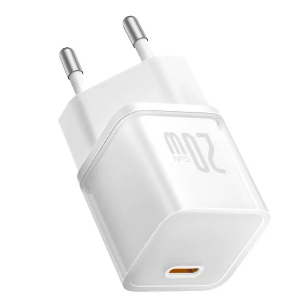 Фото - Сетевое зарядное устройство Baseus GaN5S Fast Charger 1C 20W EU Moon White (P10162503213-00)