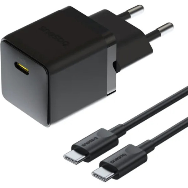 Фото - Сетевое зарядное устройство Baseus Palm Fast Charger 1C 20W EU Cluster Black (P10111602113-01)