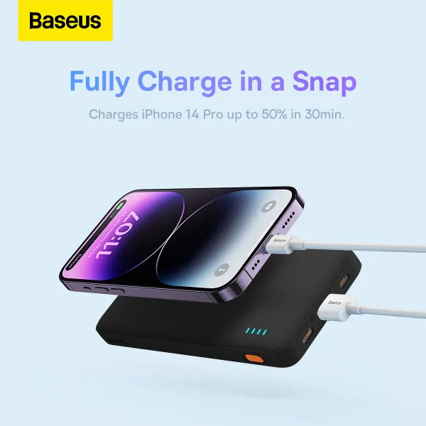 Фото - Батарея мобильная Baseus Airpow Fast Charge Power Bank 10000mAh 20W Black (PPQD090001)