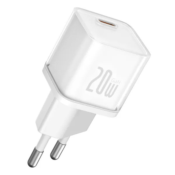 Фото - Сетевое зарядное устройство Baseus GaN5S Fast Charger 1C 20W EU Moon White (P10162503213-00)