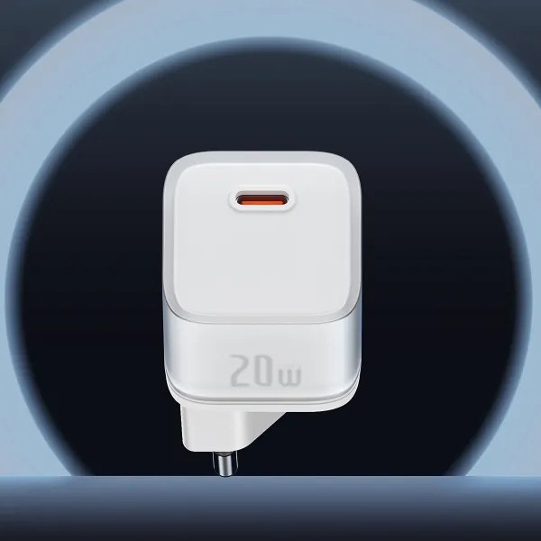 Фото - Сетевое зарядное устройство Baseus GaN5S Fast Charger 1C 20W EU Moon White (P10162503213-00)