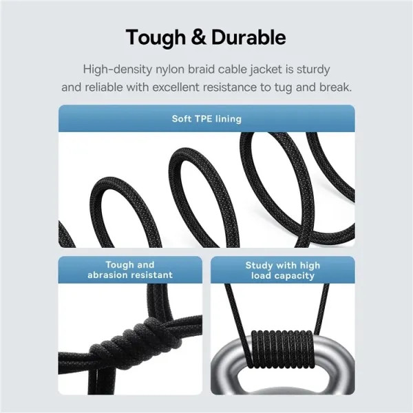 Фото - Кабель синхронизации данных Baseus Gem Series Fast Charging Data Cable Type-C to Type-C 100W 5A 2m Black (P10373000111-01)