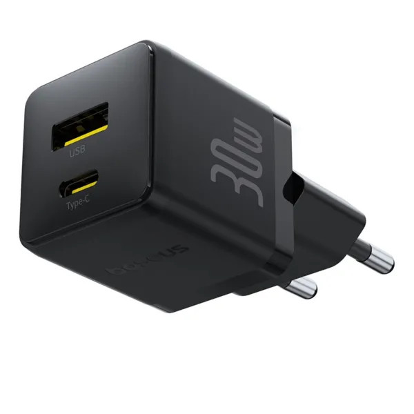 Фото - Сетевое зарядное устройство Baseus Palm Fast Charger Type-C+USB 30W (P1011160A113-01)