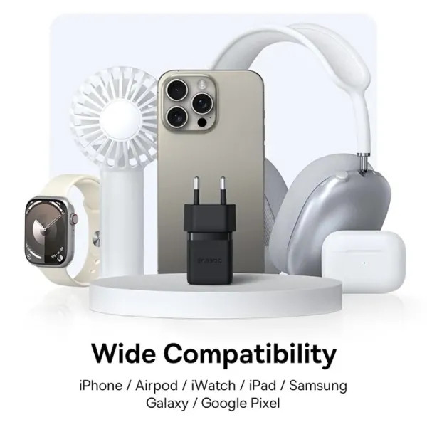 Фото - Сетевое зарядное устройство Baseus Palm Fast Charger Type-C+USB 20W (P10111608113-01)