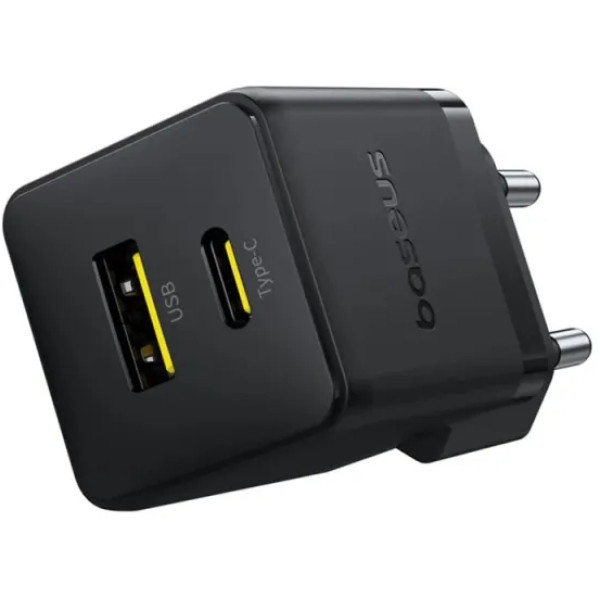 Фото - Сетевое зарядное устройство Baseus Palm Fast Charger Type-C+USB 20W (P10111608113-01)