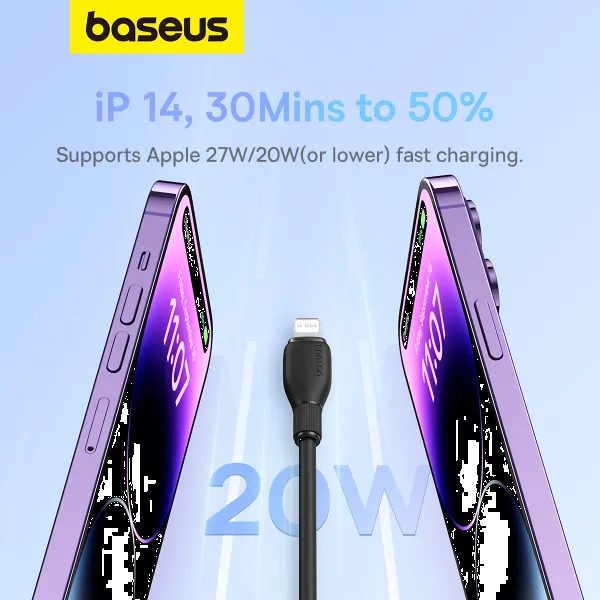 Фото - Кабель синхронизации данных Baseus Pudding Series Fast Charging Cable Type-C to iP 20W 1.2m Cluster Black (P10355701111-00)