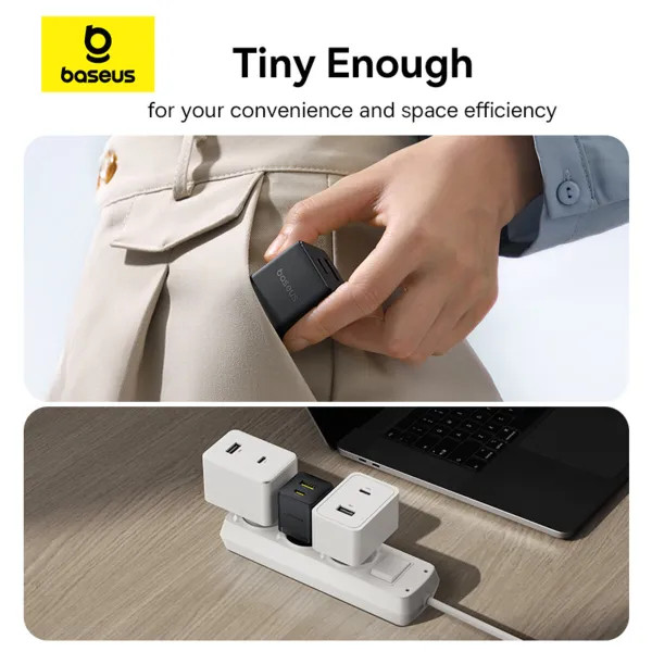 Фото - Сетевое зарядное устройство Baseus Palm Fast Charger Type-C+USB 30W (P1011160A113-01)