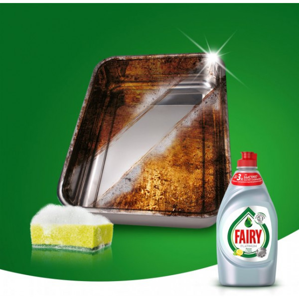 Фото - Средство для ручного мытья посуды Fairy Platinum Лимон и лайм 650 мл (4015400992356)