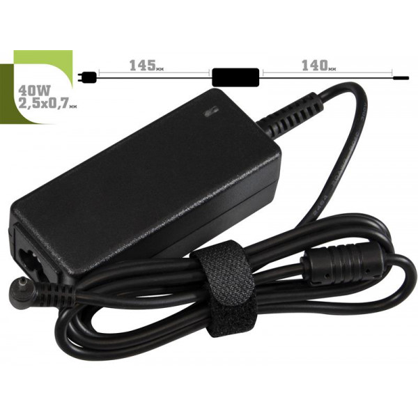 Фото - Зарядное устройство для ноутбука 1stCharger Samsung 40W 12V 3.33A 2.5x0.7 силовой кабель (AC1STSA40WB)