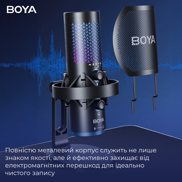 Фото - Микрофон для компьютера беспроводной Boya K5-02 RGB Black