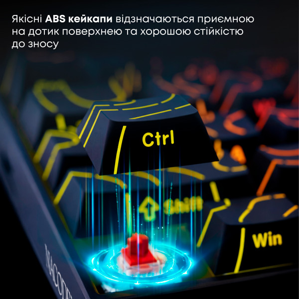 Фото - Клавиатура проводная игровая Ajazz NK68 Red switches Side Contour Black (NK68-R-S-B)