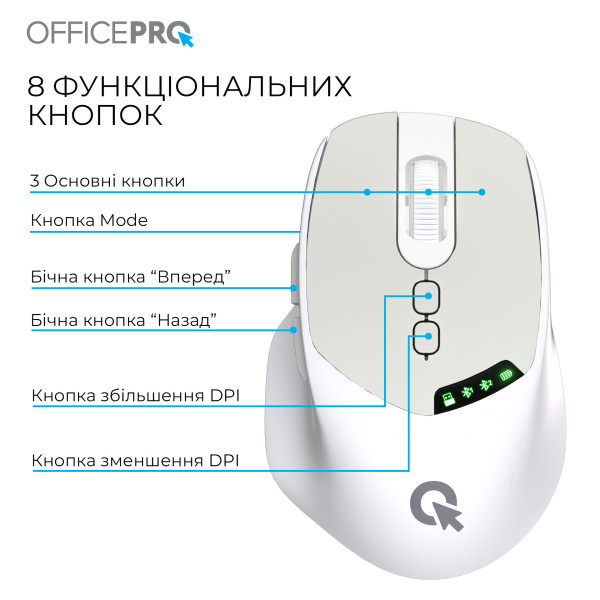 Фото - Мышь беспроводная OfficePro Silent Click Wireless White (M520W)