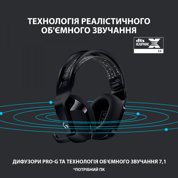 Гарнитура беспроводная игровая Logitech G733 Black (981-000864) купить ...