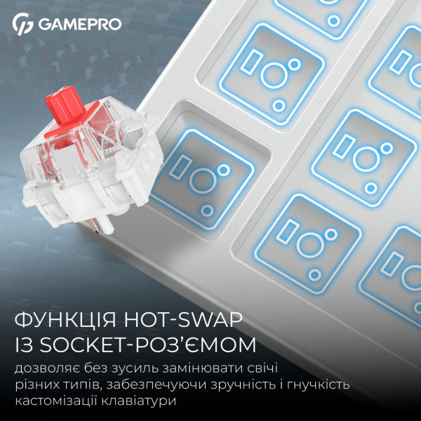 Фото - Клавиатура беспроводная игровая GamePro Asgard Ragnar Keychron Super White (MK285WH)