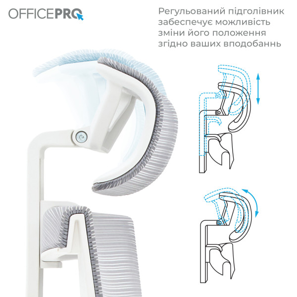 Фото - Кресло офисное OfficePro Elegant (OC660-W-DG-DG) White/Dark Gray