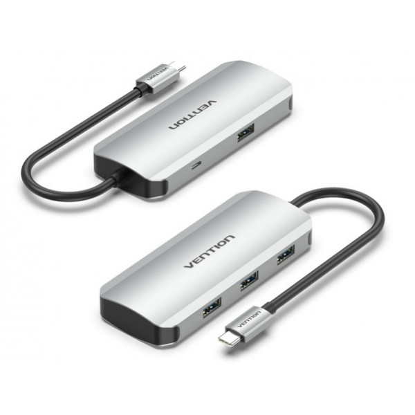 Фото - Хаб USB Vention USB3.1 Type-C - USB 3.0x4/Micro-B Hub Hub 5-in-1 (TNAHB)