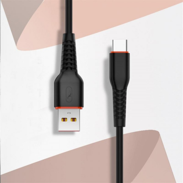 Фото - Кабель синхронизации данных SkyDolphin S54T Soft USB - Type-C 1 м Black (USB-000430)