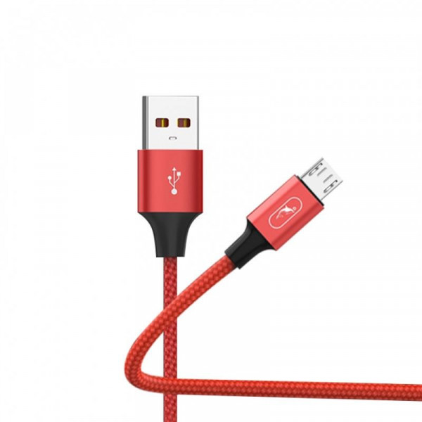 Фото - Кабель синхронизации данных SkyDolphin S55V Neylon USB - microUSB 1 м Red (USB-000439)