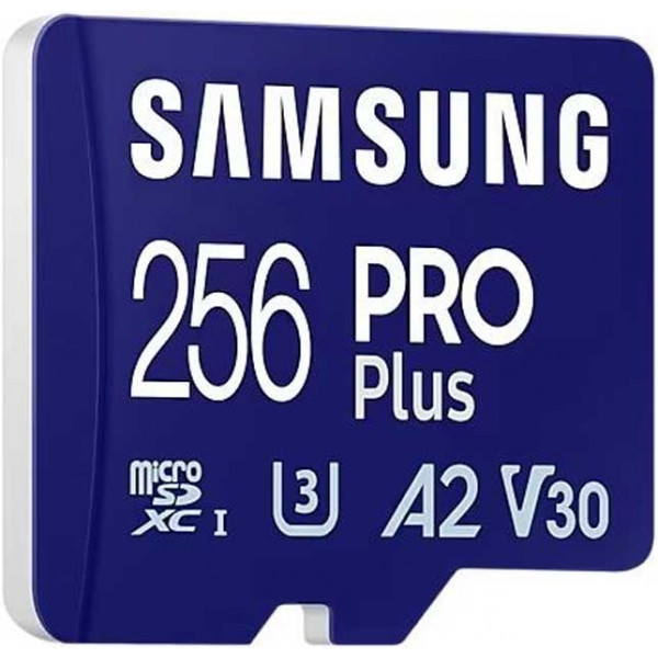 Фото - Карта памяти Samsung PRO Plus microSDXC 256GB UHS-I U3 V30 A2 + SD адаптер (MB-MD256SA/EU)