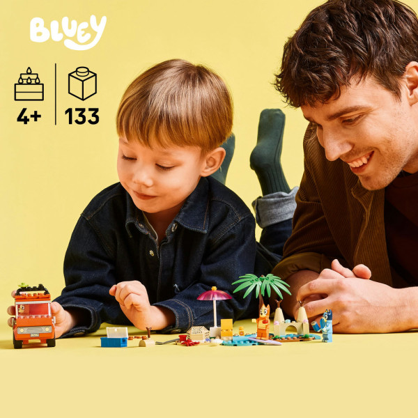 Фото - Конструктор LEGO Bluey Пляж и семейная поездка на автомобиле Блуи (11202)