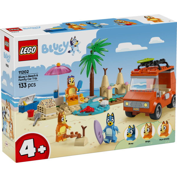 Фото - Конструктор LEGO Bluey Пляж и семейная поездка на автомобиле Блуи (11202)