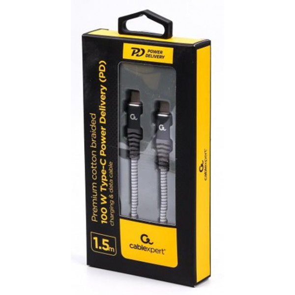 Фото - Кабель синхронизации данных Cablexpert USB 2.0 Power Delivery 100W Type-C - Type-C (CC-USB2B-CMCM100-1.5M)