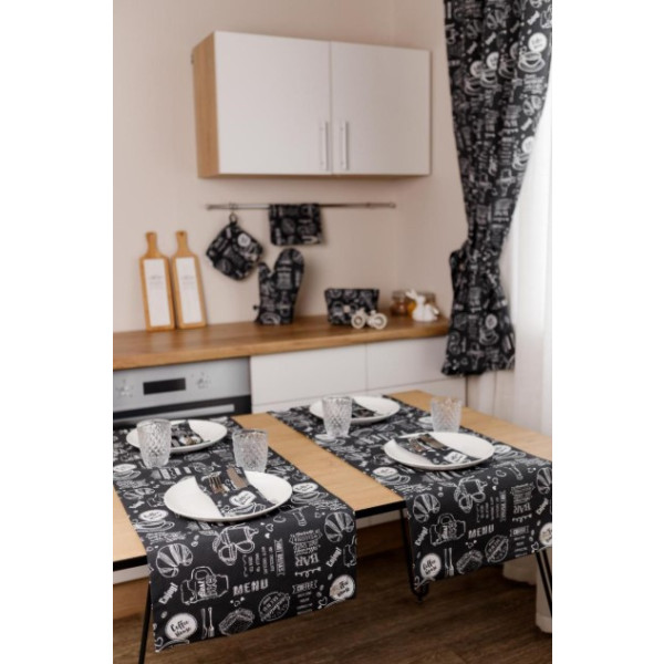 Фото - Скатерть раннер Прованс Breakfast black 40х120 см (039617)