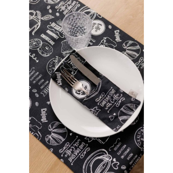 Фото - Скатерть раннер Прованс Breakfast black 40х120 см (039617)