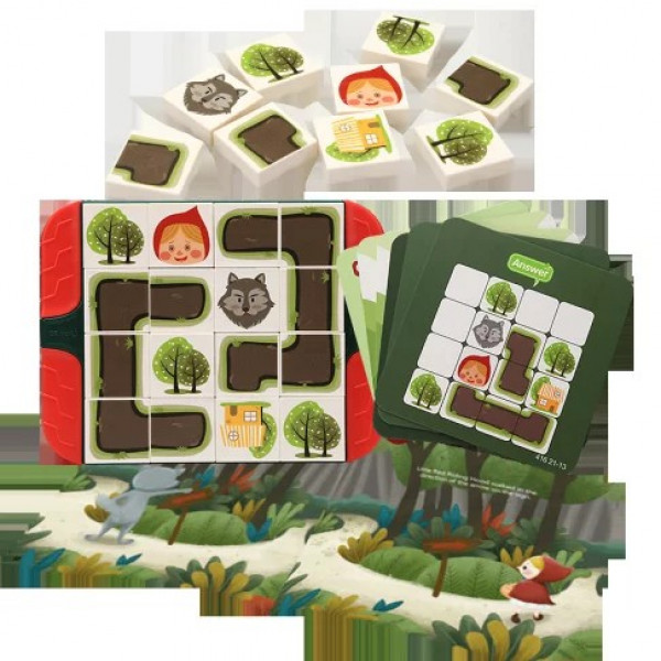 Фото - Пластиковый конструктор Wange Красная шапочка - игра лабиринт + книга с рисунками (416)