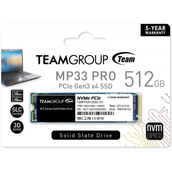 Фото - SSD-накопитель внутренний Team Team MP33 Pro 512GB M.2 2280 PCIe 3.0 x4 3D TLC (TM8FPD512G0C101)