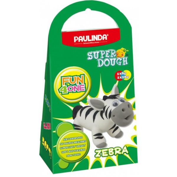 Фото - Масса для лепки Paulinda Super Dough Fun4one Зебра с подвижными глазами (PL-1563)