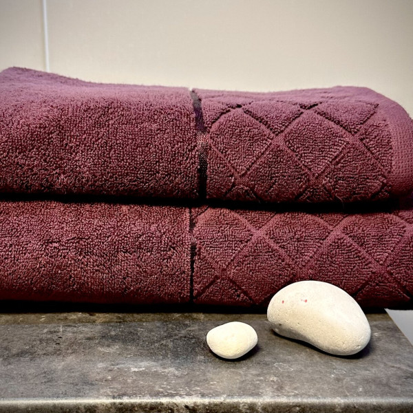 Фото - Полотенце банное Lelit Ромбы Винный 70/140 8073 (1199223)